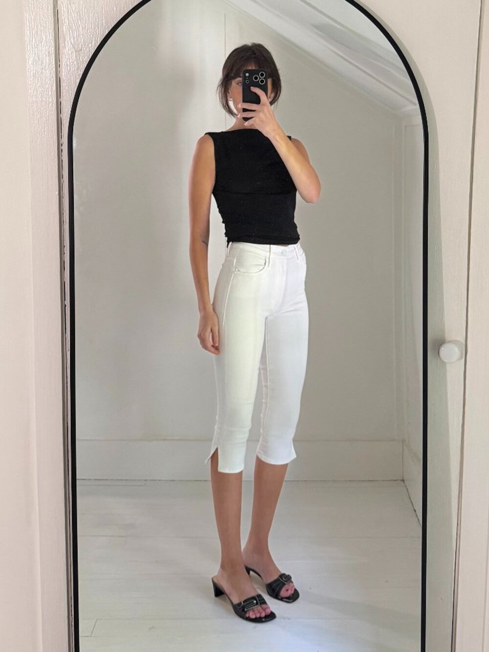 Mother The Stunner Zip Bunny Snip Capri Jeans Fairest Of Them All Size 24 $238